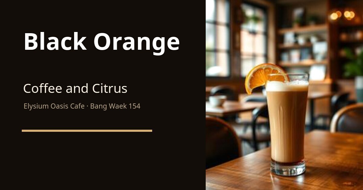black orange split article cover at Elysium Oasis Cafe